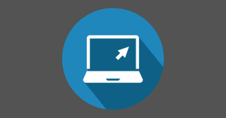 Icon Laptop Pfeil Blau