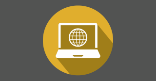 Icon Laptop Pfeil Orange